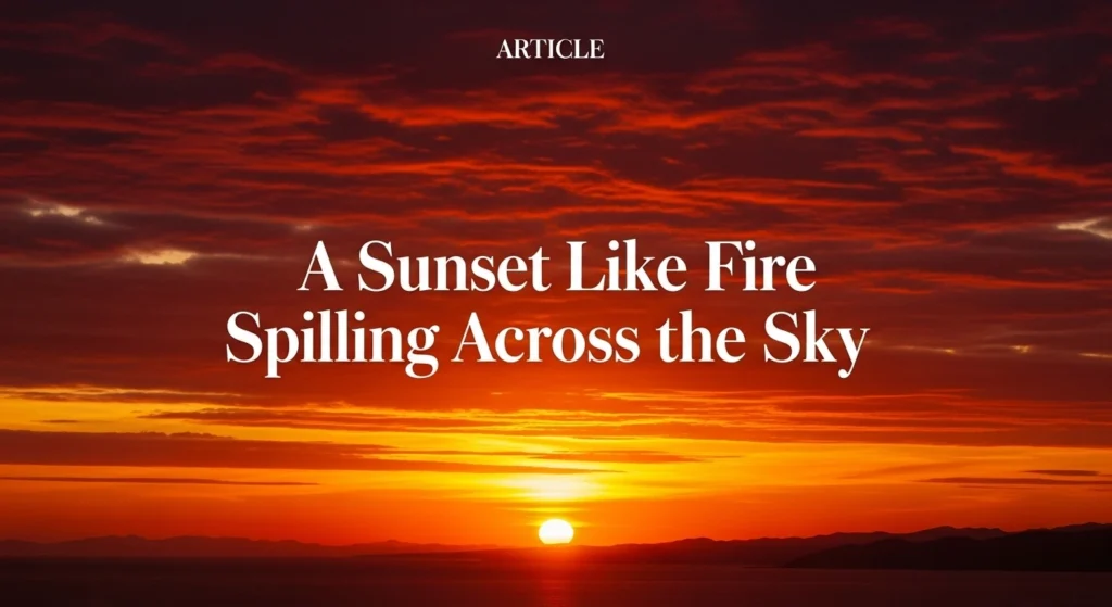 A Sunset Like Fire Spilling Across the Sky