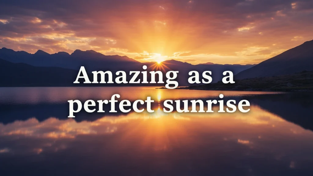  Amazing as a perfect sunrise