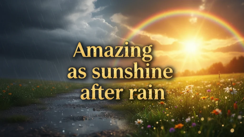 Amazing as sunshine after rain