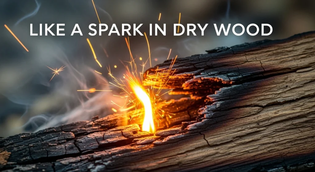 Like a Spark in Dry Wood