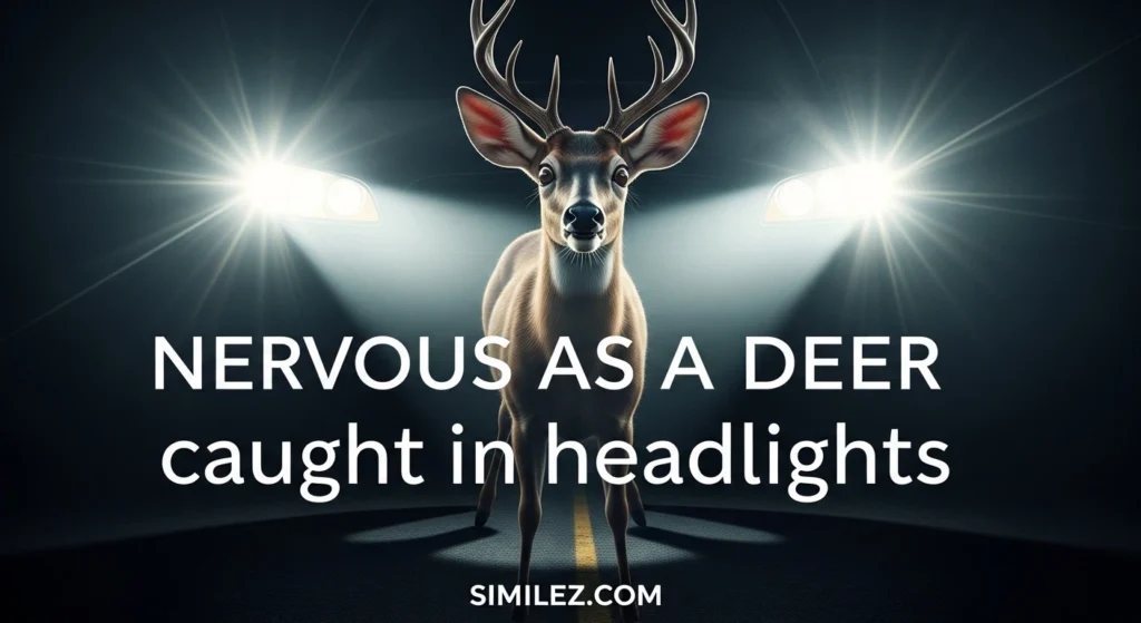 Nervous as a deer caught in headlights