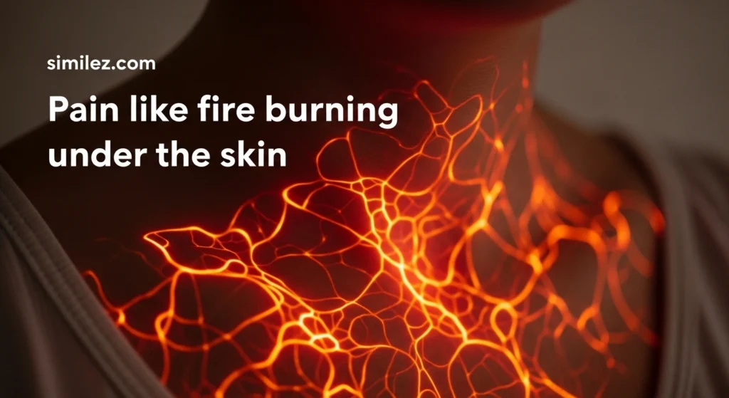 Pain like fire burning under the skin