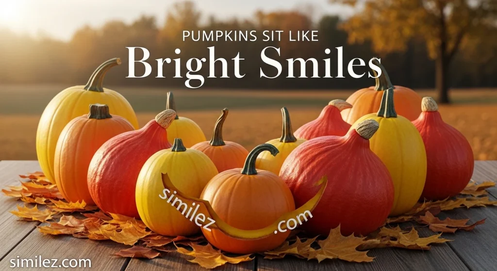 Pumpkins Sit Like Bright Smiles