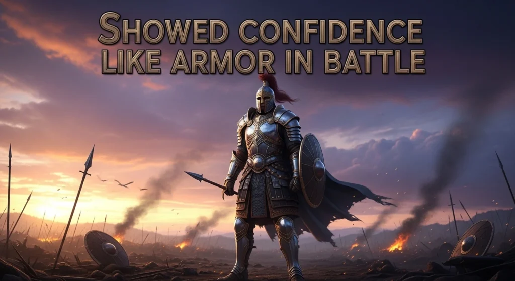 Showed confidence like armor in battle