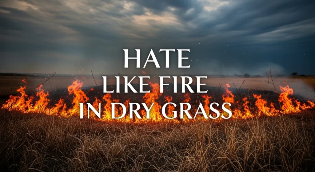 Hate Like Fire in Dry Grass