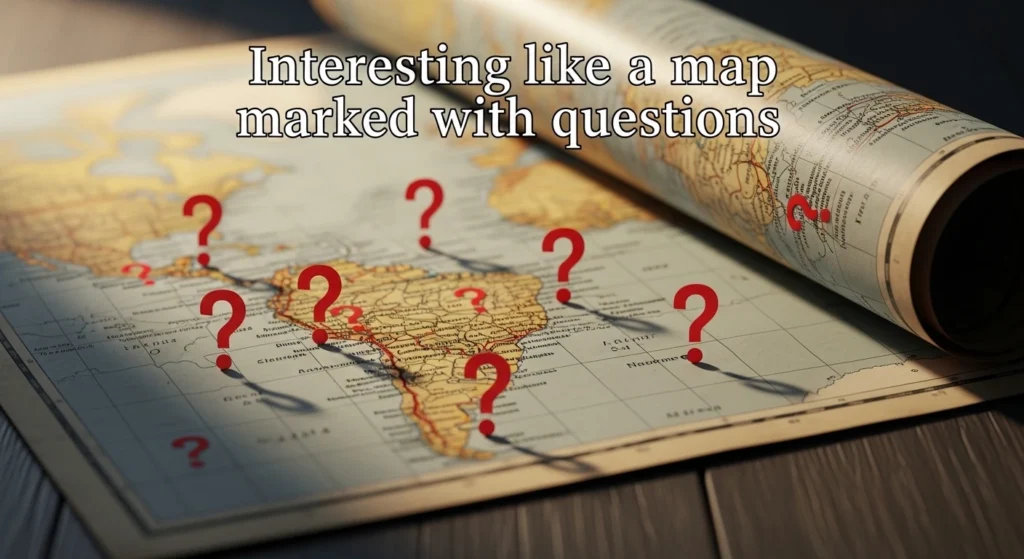 Interesting like a map marked with questions