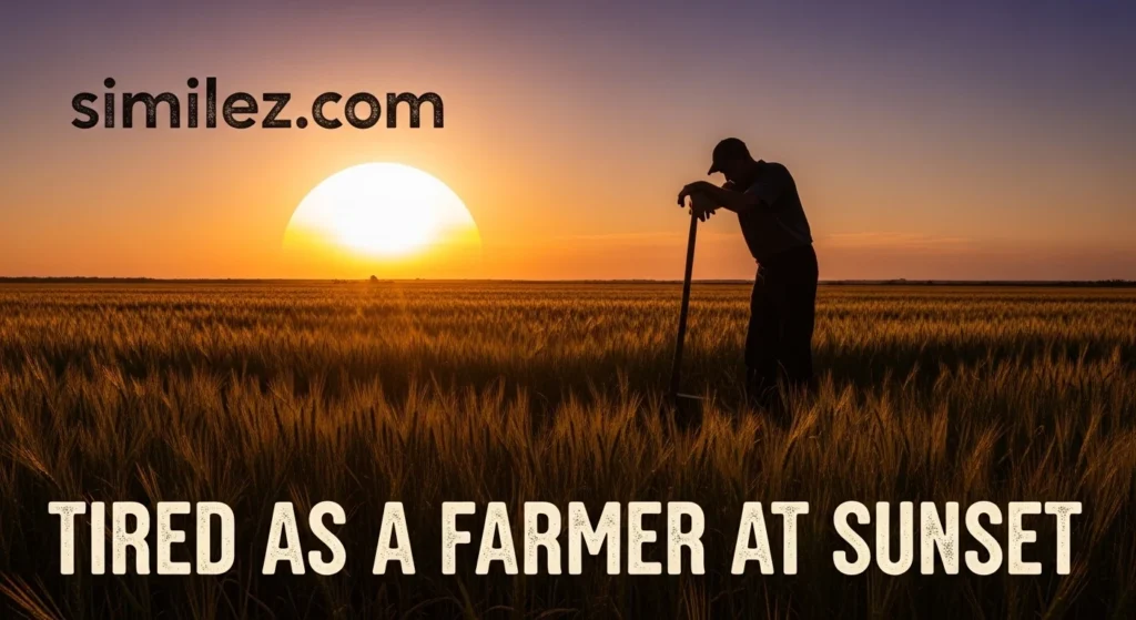 Tired as a Farmer at Sunset