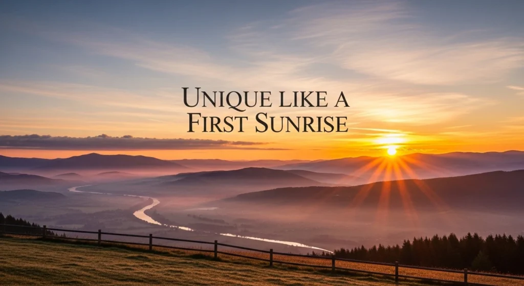 Unique like a First Sunrise