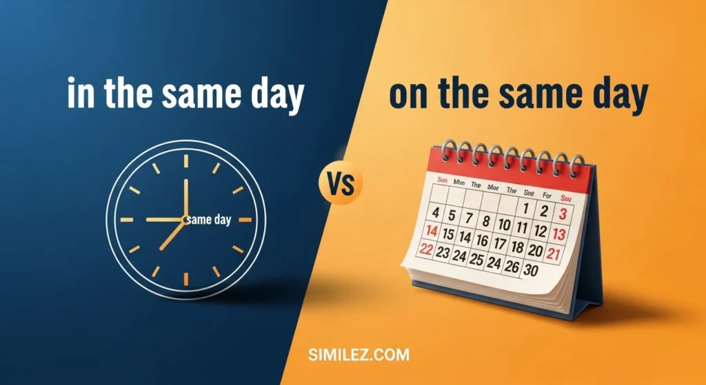 in the same day vs on the same day